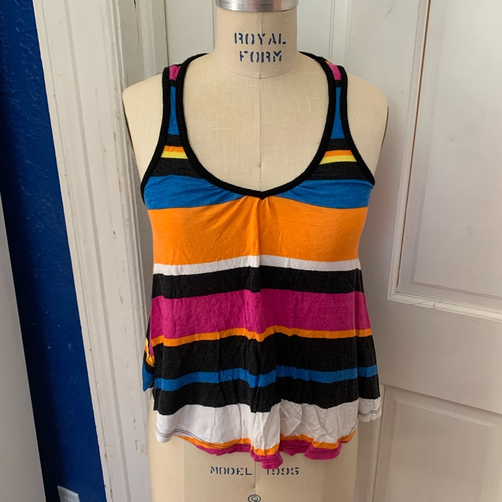Striped Crochet Accent Tank